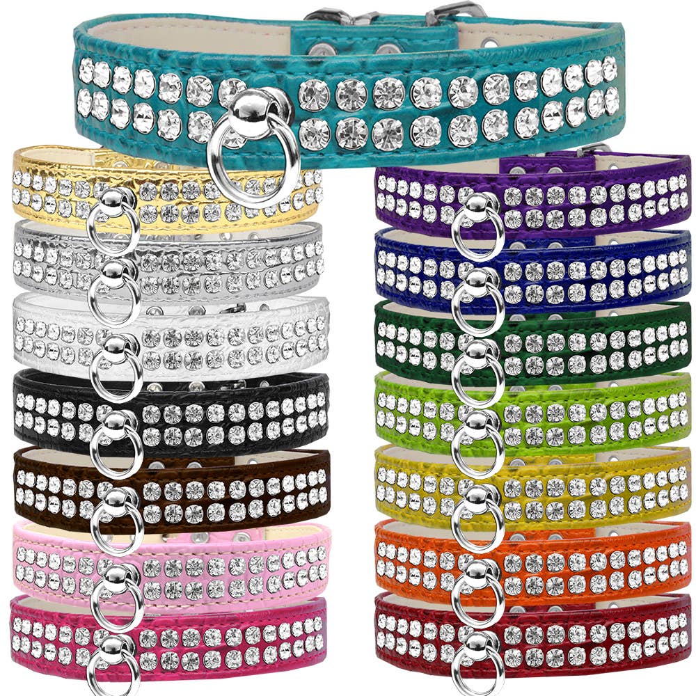 Designer Faux Croc Collar