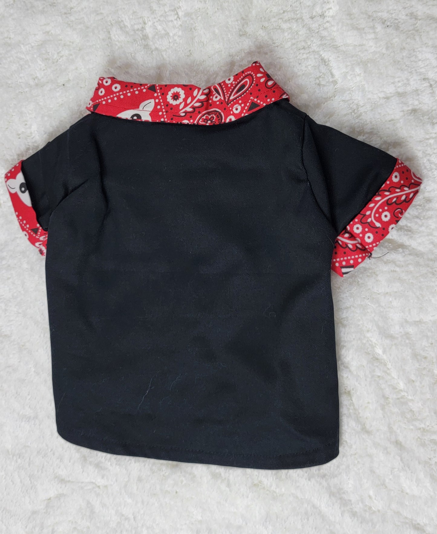 Black Shirt with Bandana collar & cuff