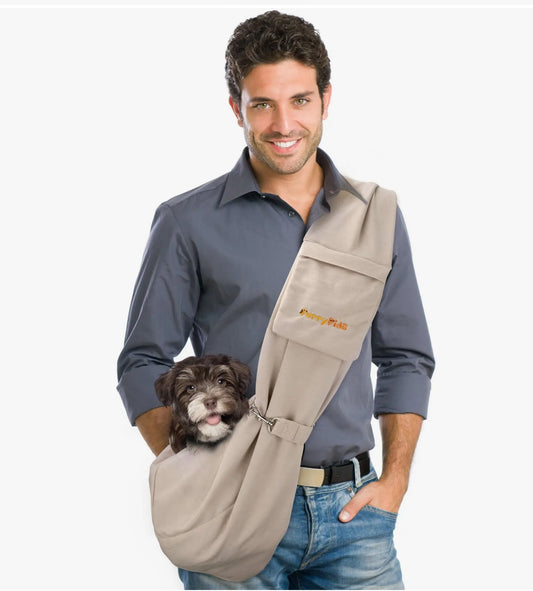 Khaki Adjustable and Reversible Pocket Pet Sling