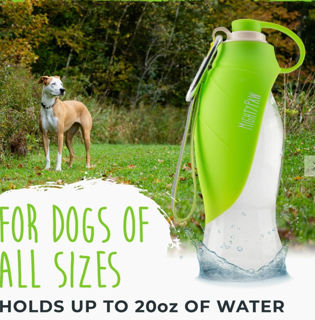 Mighty Paw Travel Dog Water Bottle with Built-in Dispenser (20 oz)
